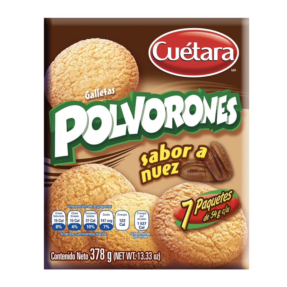 Galletas Polvorones Sabor Nuez Cuetara 378 g