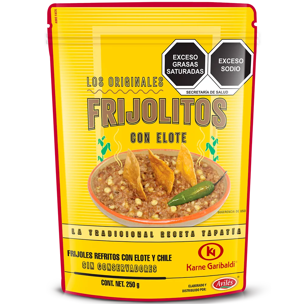 Frijoles Refritos Con Elote Y Chile Karne Garibaldi 250 g