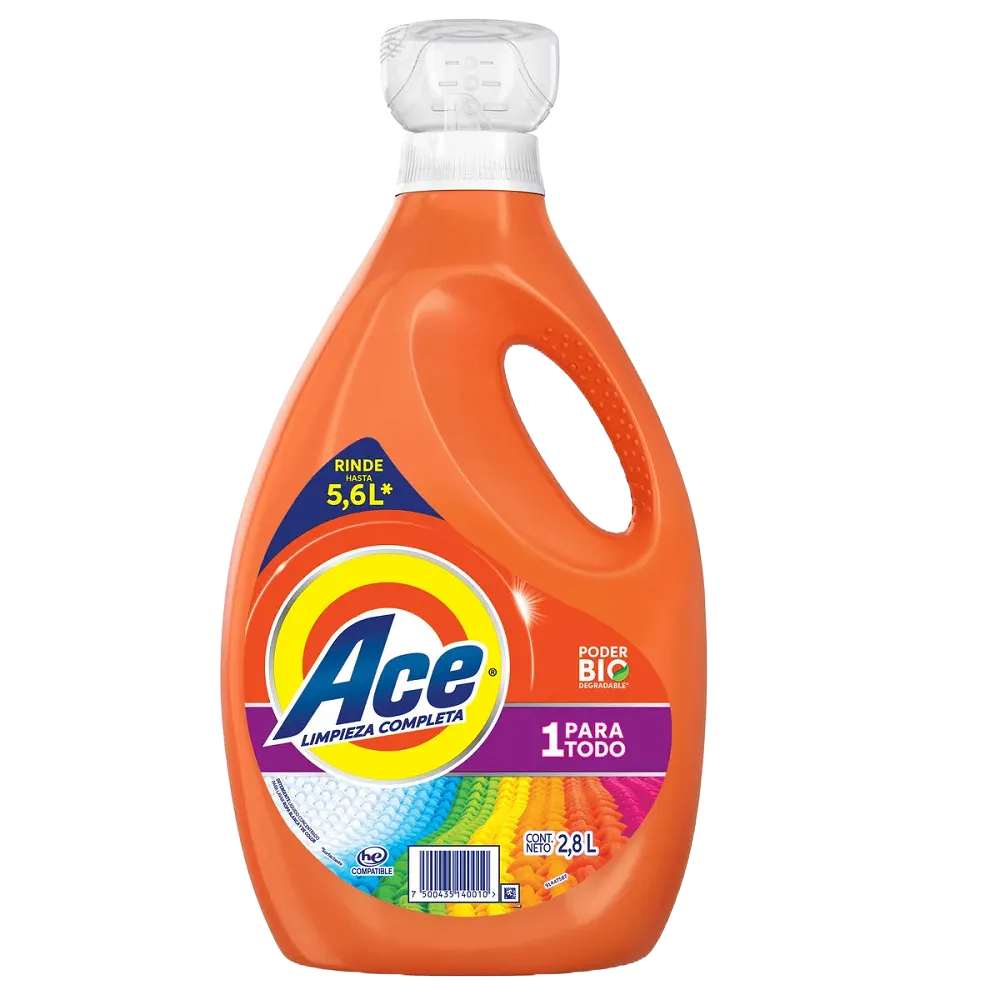 Detergente Liquido Concentrado 1 para todo Ace 2.8 lt