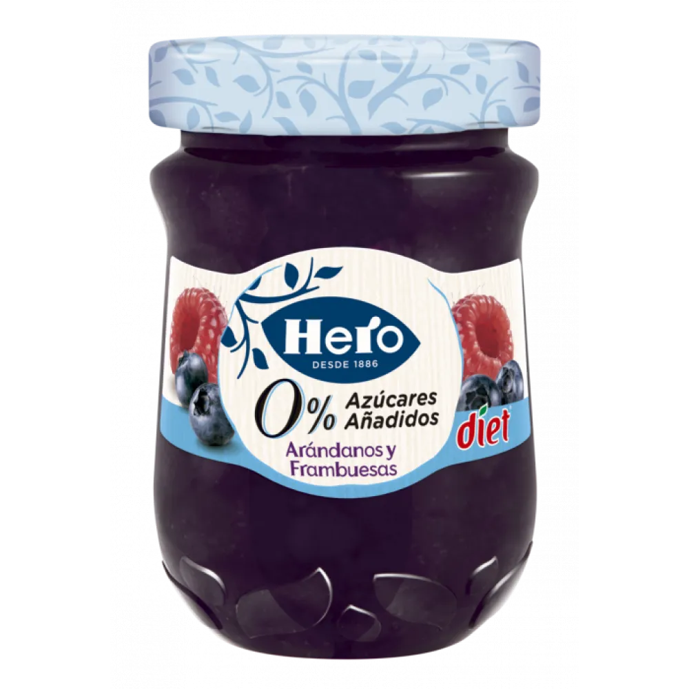 Mermelada Sin Azucar Arandano Frambuesa Hero 280 g