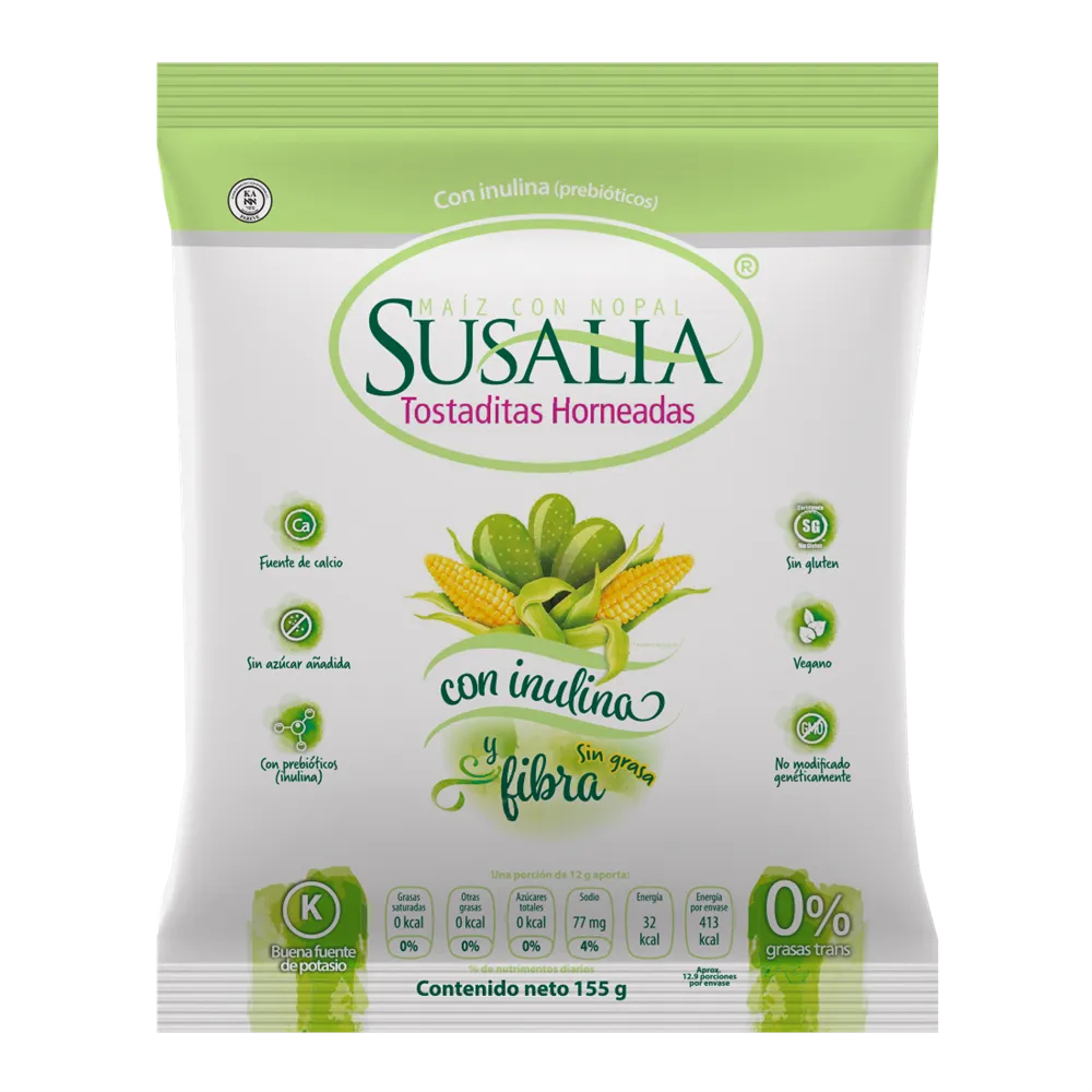 Tostaditas De Maiz Con Nopal Sin Gluten Susalia 155 g