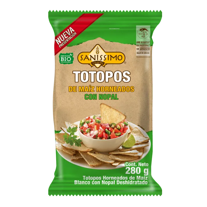 Totopos Horneados Nopal Sanissimo 280 g