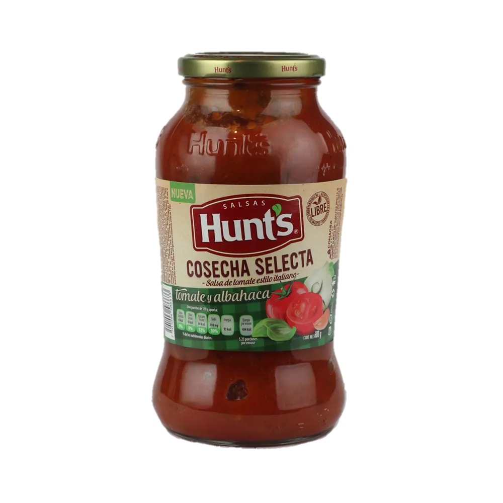 Salsa Para Pasta Cosecha Selecta Tomate Y Albahaca Hunts 680 Gr