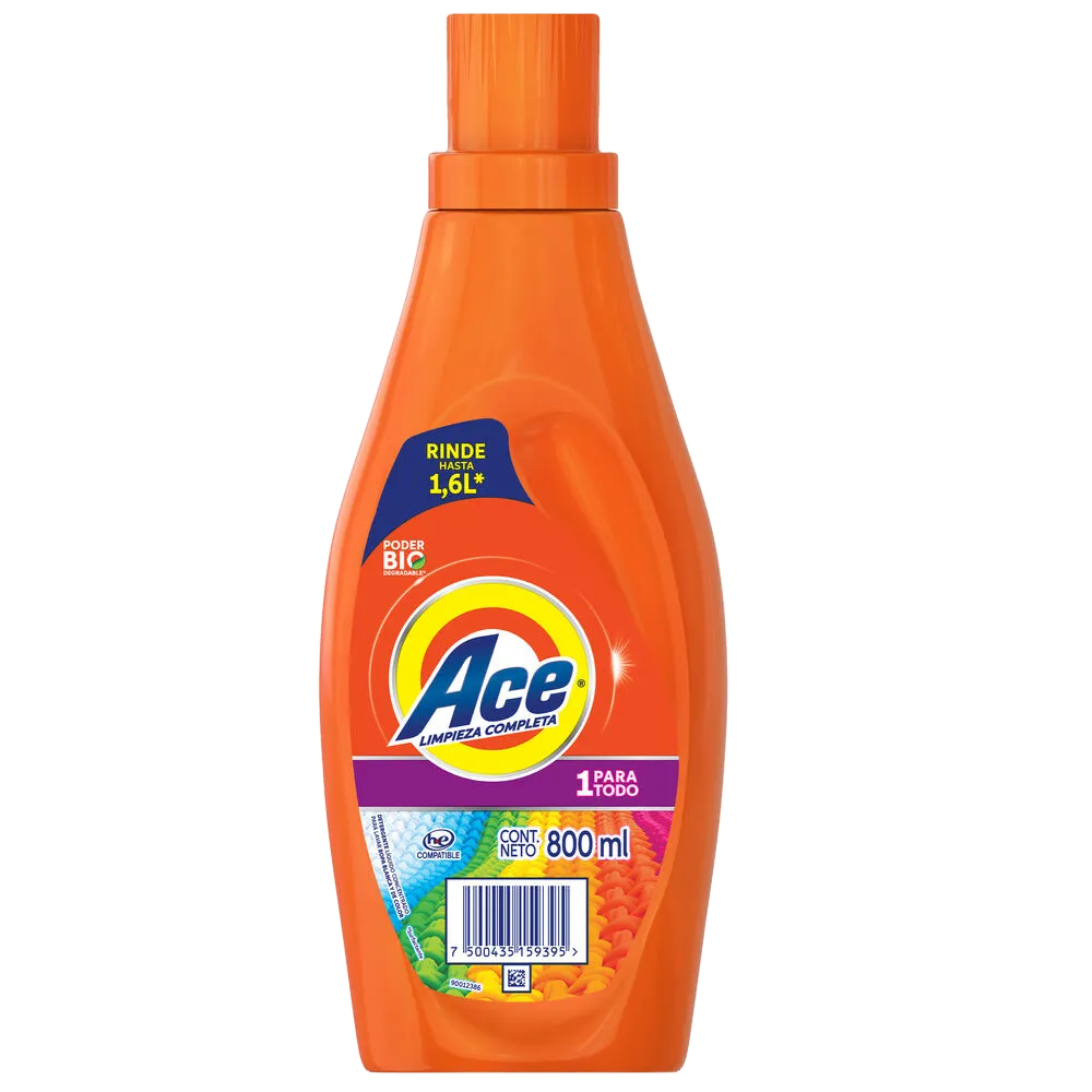 Detergente Liquido Concentrado 1 para todo Ace 800 ml