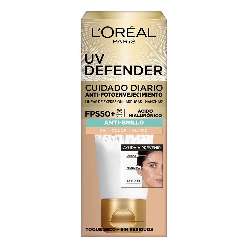 Crema Facial Uv Defender Antibrillo Color Cla Uv Defender 40 g