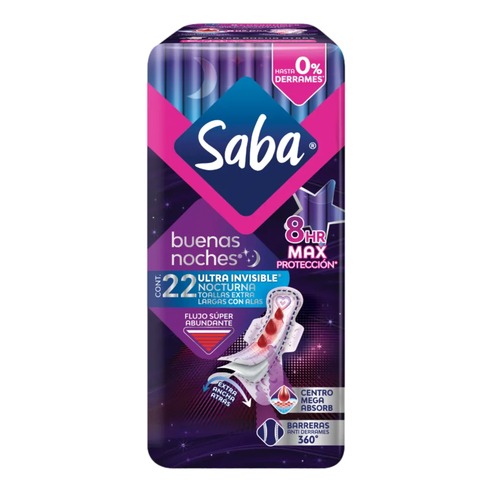 Toalla Alas Nocturna Ultra Inv Saba 22 Pza