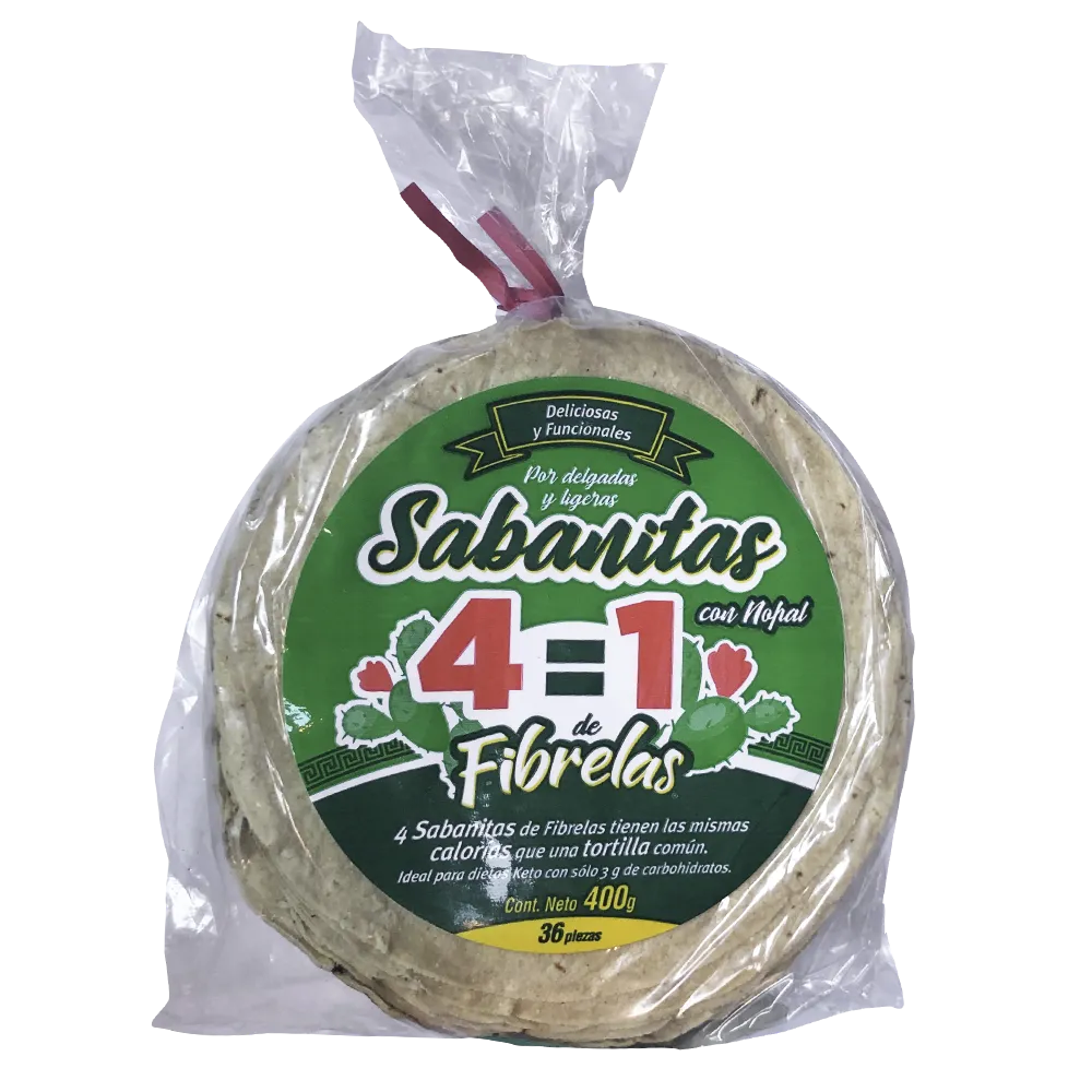 Tortilla De Maiz Y Nopal Sabanita Fibrelas 400 g