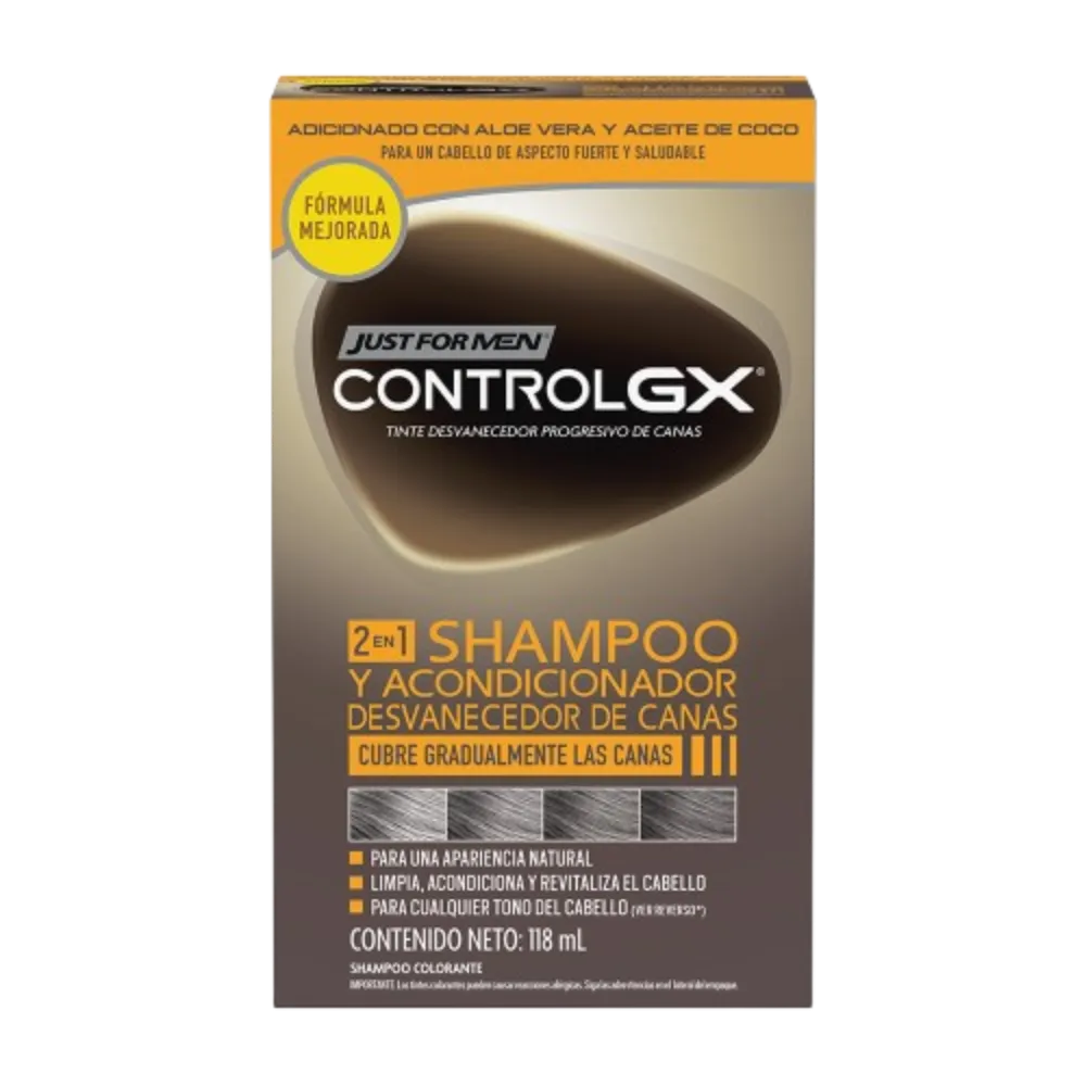 Shampoo 2En1 Desvanece Canas Controlgx 118 Ml