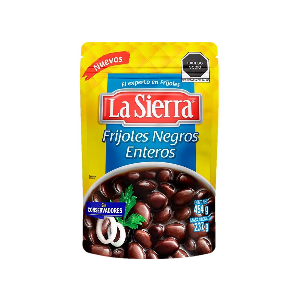 Frijoles Negros Enteros Pouch La Sierra 454 g