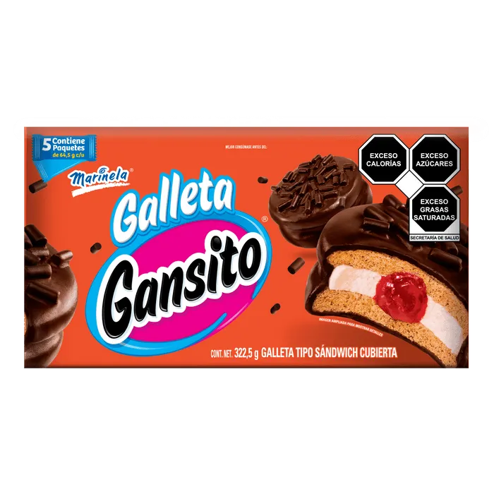 Caja Galleta Gansito 5Paq Marinela 322.5 g