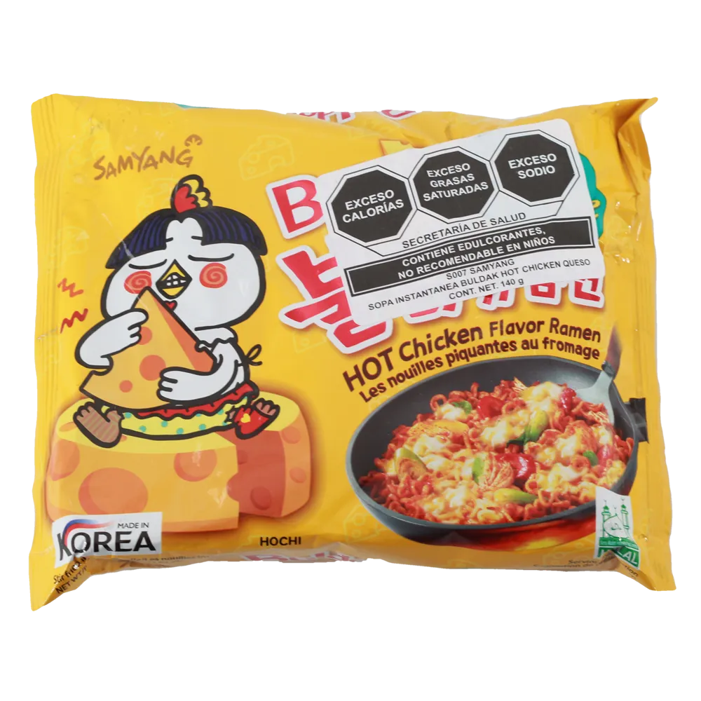 SOPA DE FIDEO INSTANTANEA QUESO PICANTE SAMYANG BULDAK 140 GRAMOS