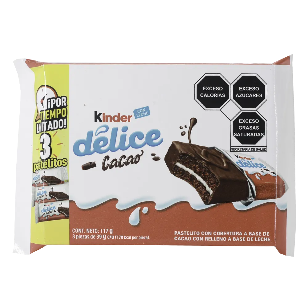 Pastelito Chocolate T3 Cacao Kinder Delice 117 g
