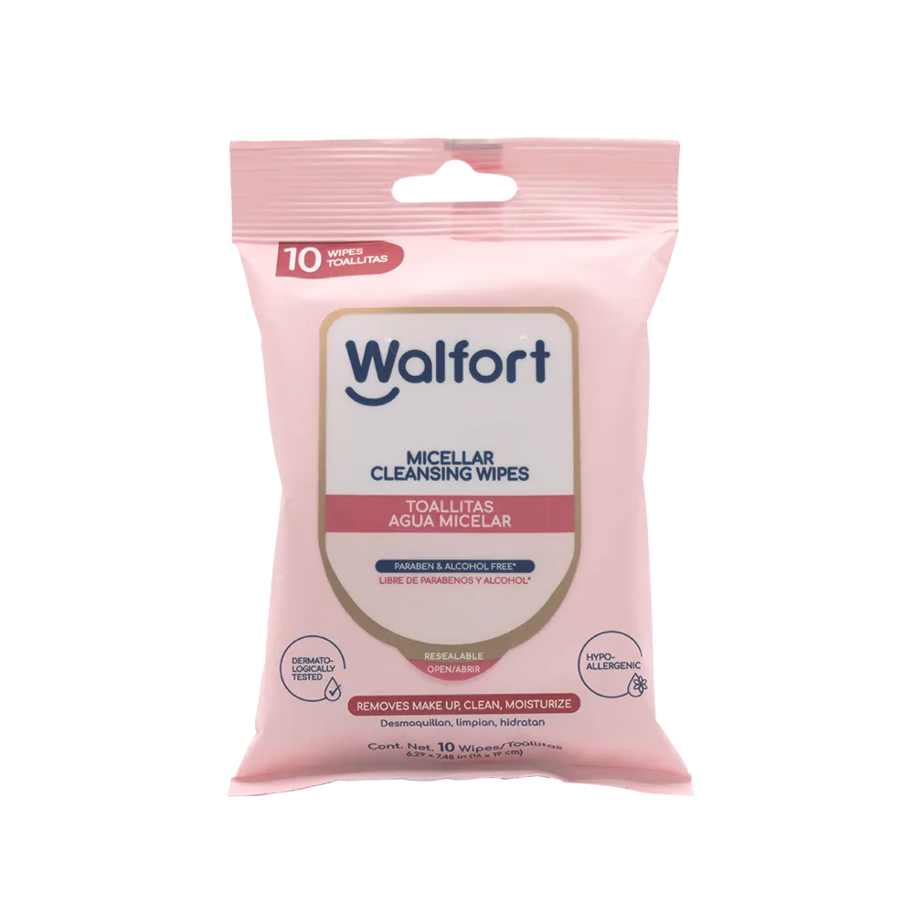 Toallitas Desmaquillantes Agua Micelar Walfort 10 Pza
