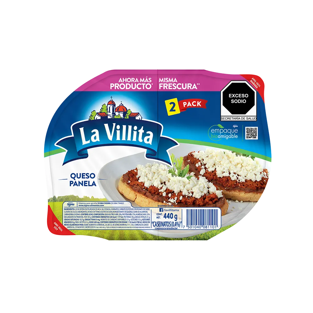 Queso Panela 3 Pack La Villita 440 g