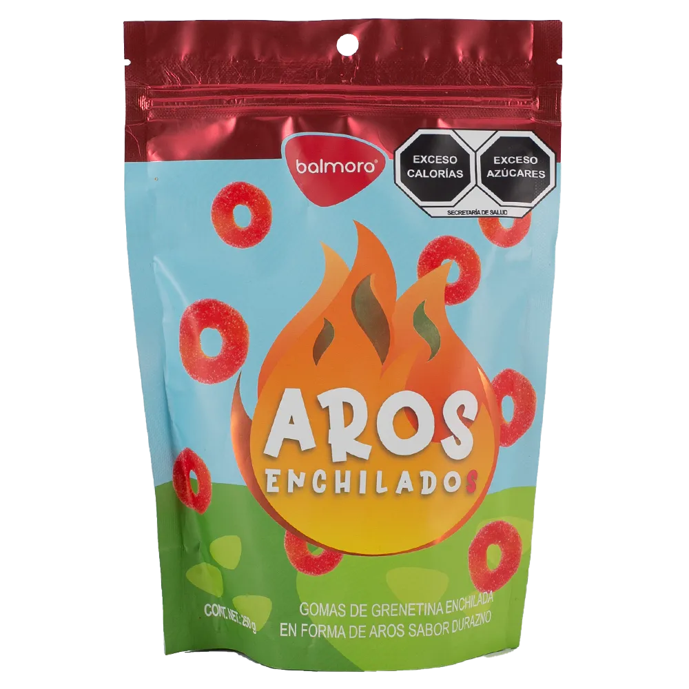Gomas Aros De Durazno Enchilados Balmoro 250 g