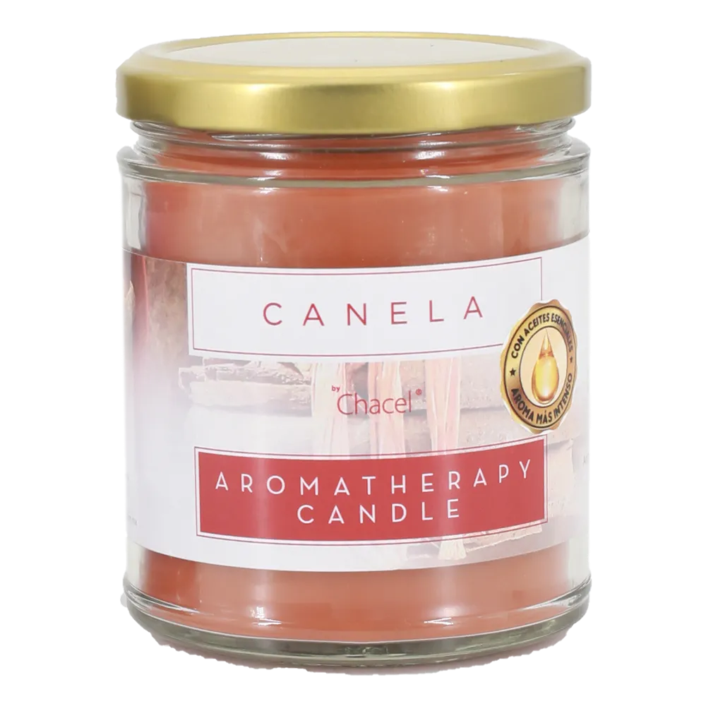 Vela Frasco Vidrio Aroma Therapy Canela Chacel 1 Pz