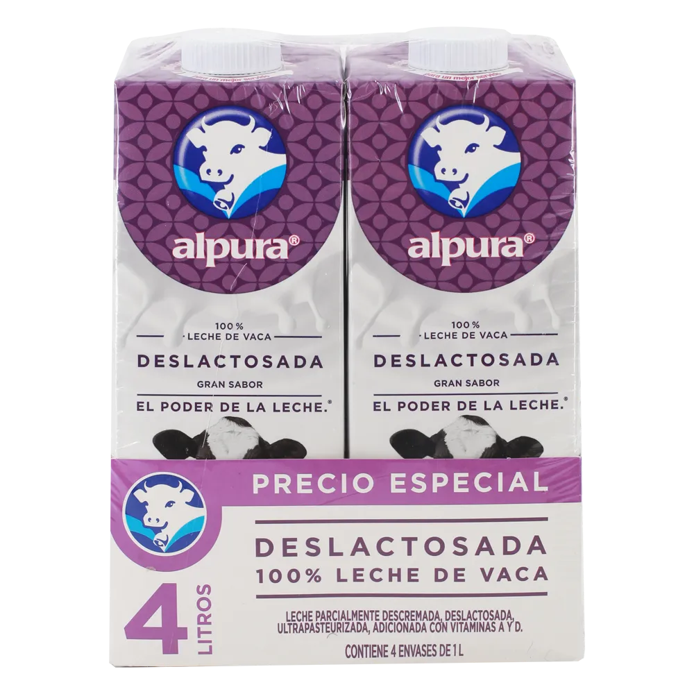 Leche Deslactosada Uht Alpura 4 Lt