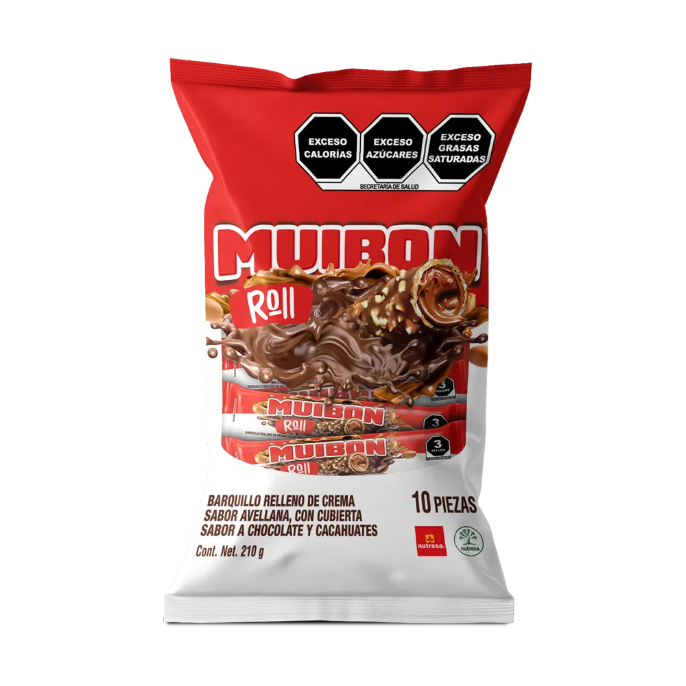CHOCOLATE AVELLANA 10 PZ MUIBON 210 GRAMOS