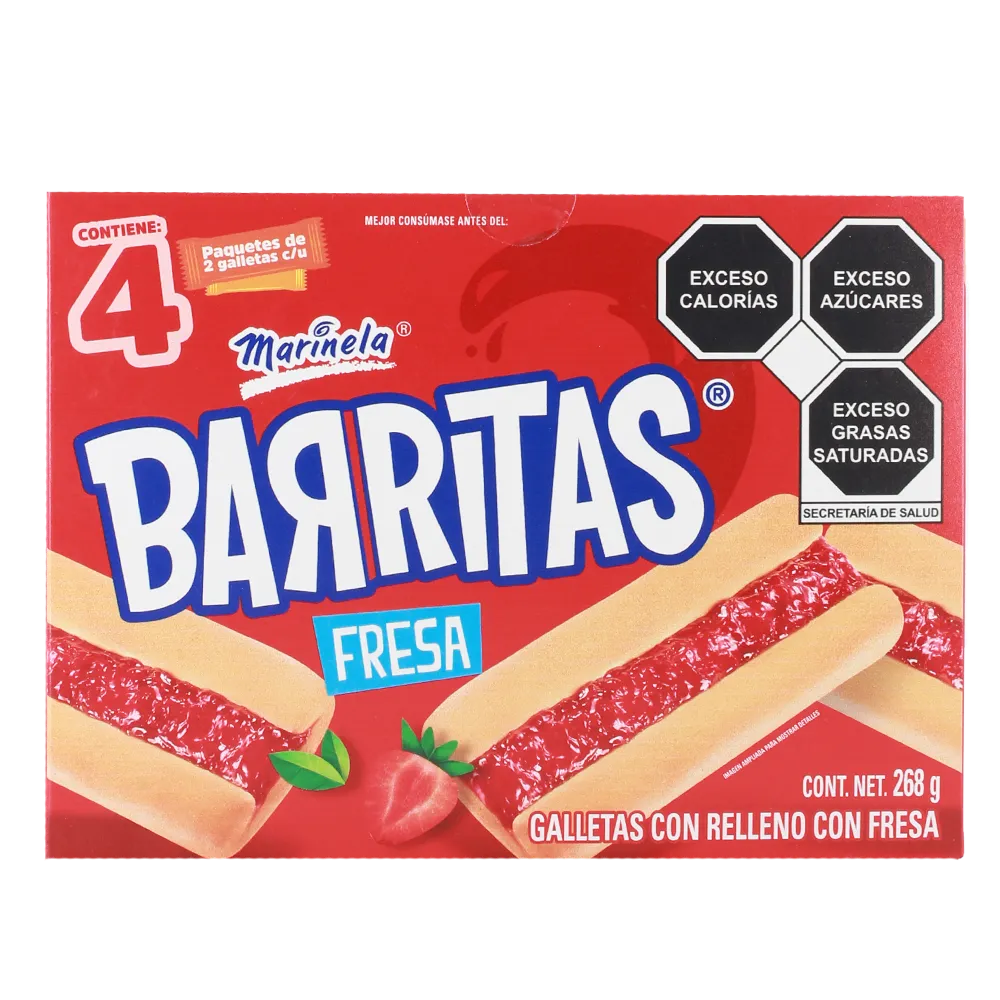 Galleta Barritas Fresa Marinela 268 g