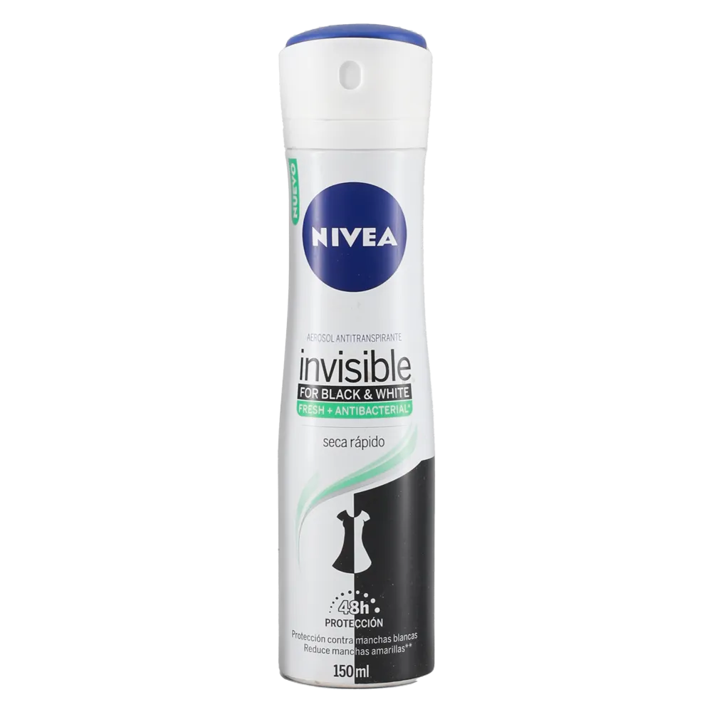Antitranspirante Aerosol Black & White Fresh + Antibacteria Nivea 150 Ml