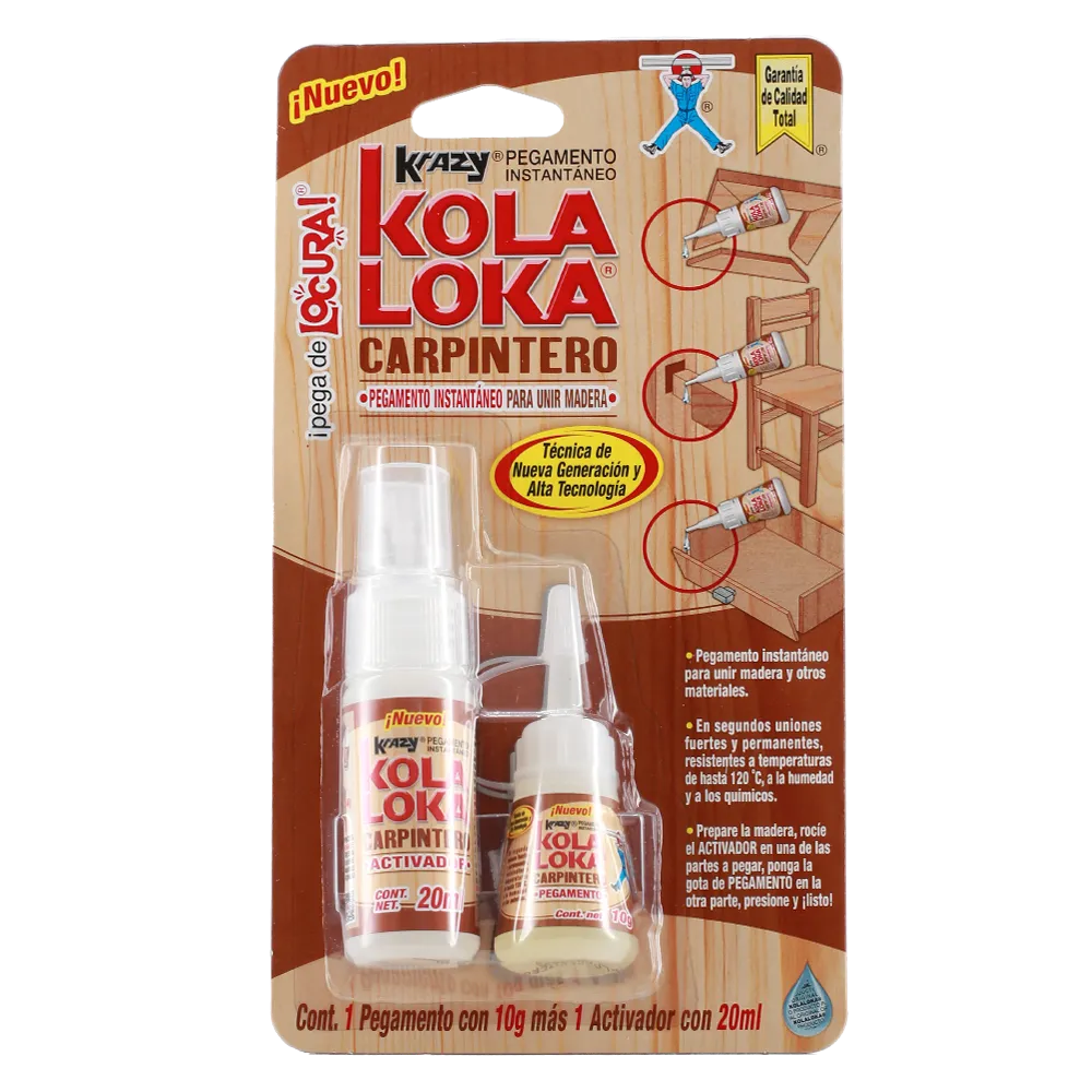 Pegamento Instantaneo Carpintero 10Grs Kola Loka 1 Pz