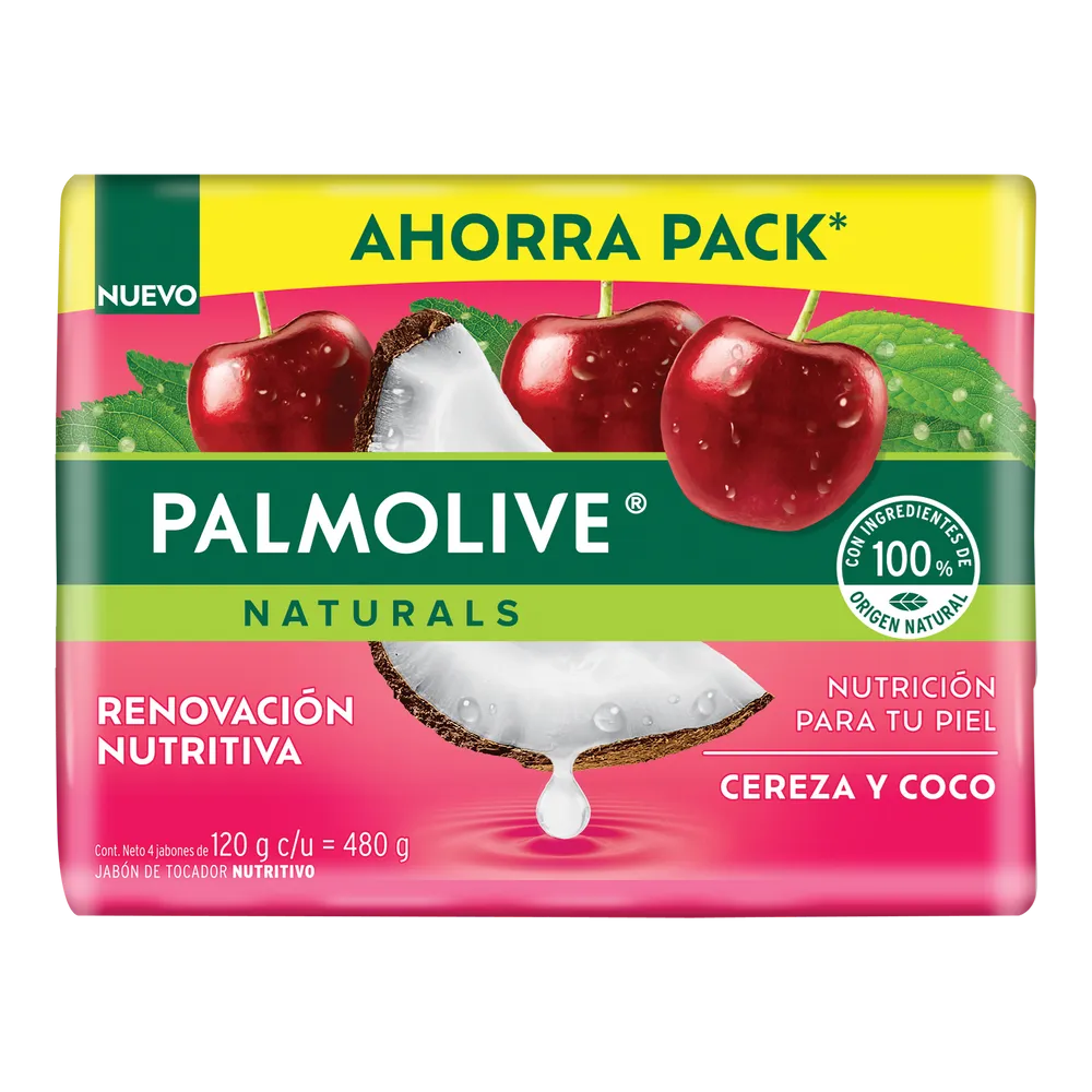 Jabon Barra 4 Pack Cereza Y Coco Palmolive 120 g