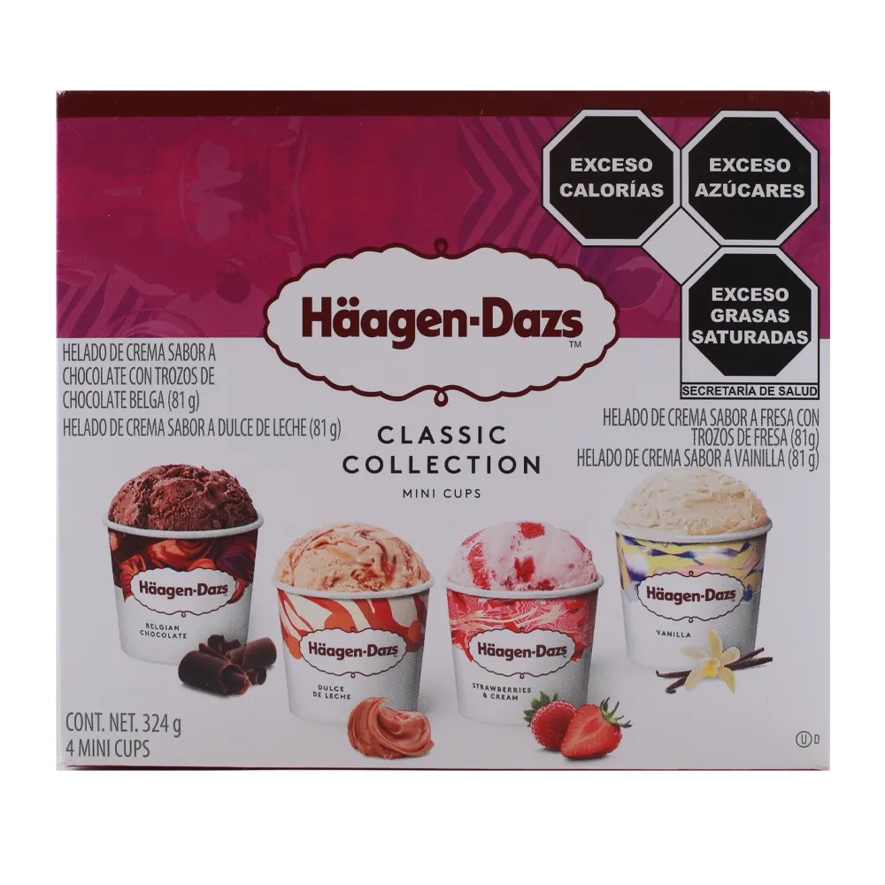 Pack De 4 Minicopas Classic Colection Haagen Dazs 327 g