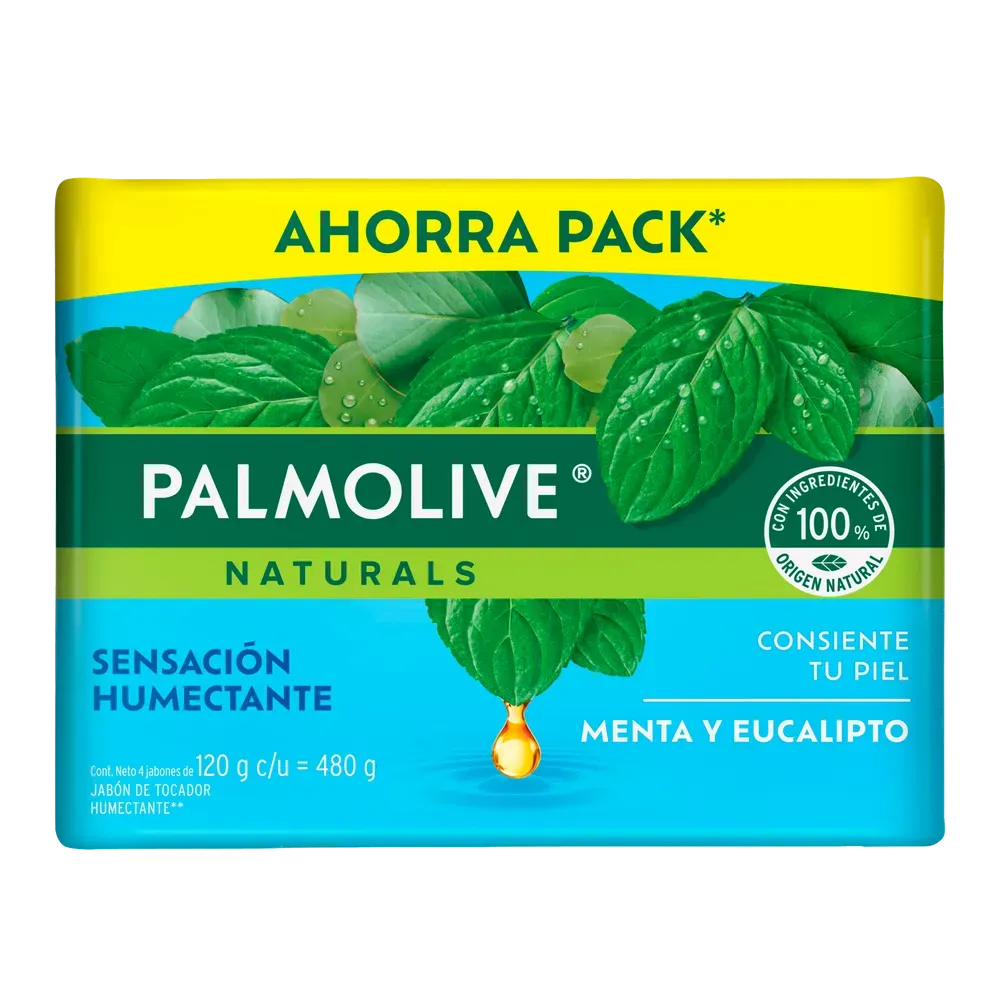 Jabon Barra 4 Pack Menta Eucalipto Palmolive 120 g