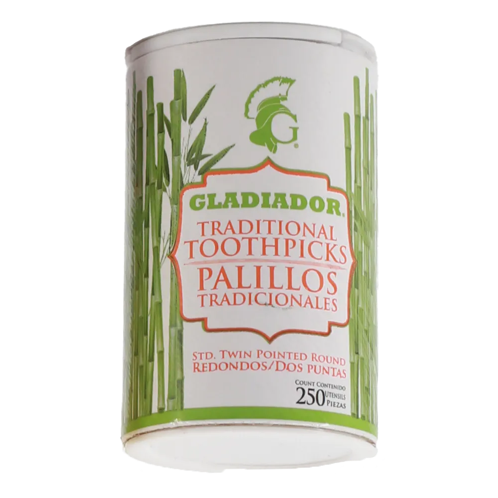 Palillo Redondo 2 Puntas En Vaso Gladiador 250 Pza