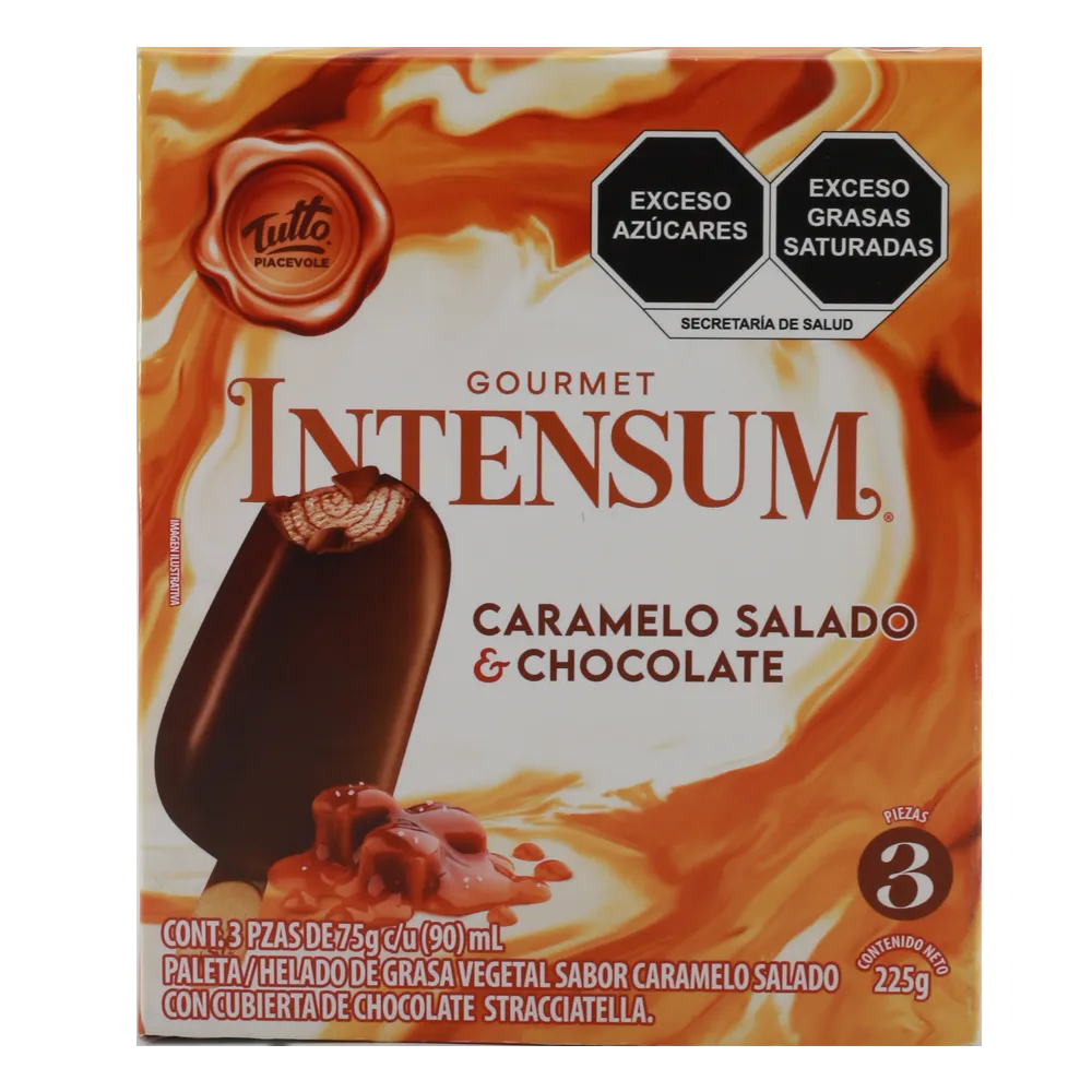 Paletas De Caramelo Salado Con Cubierta Chocolate Tutto Piacevole 3 Pza