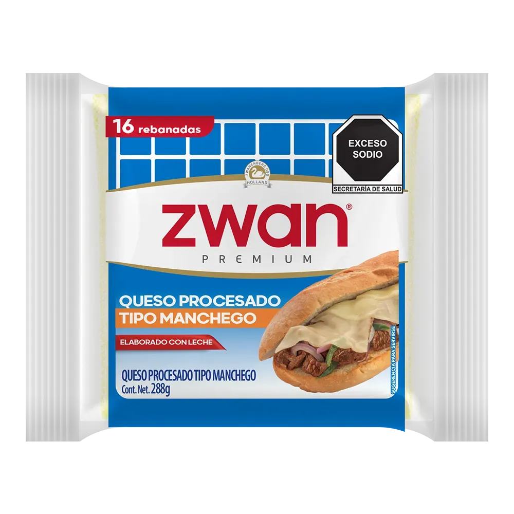 Queso Rebanado Premium Manchego Zwan 288 g