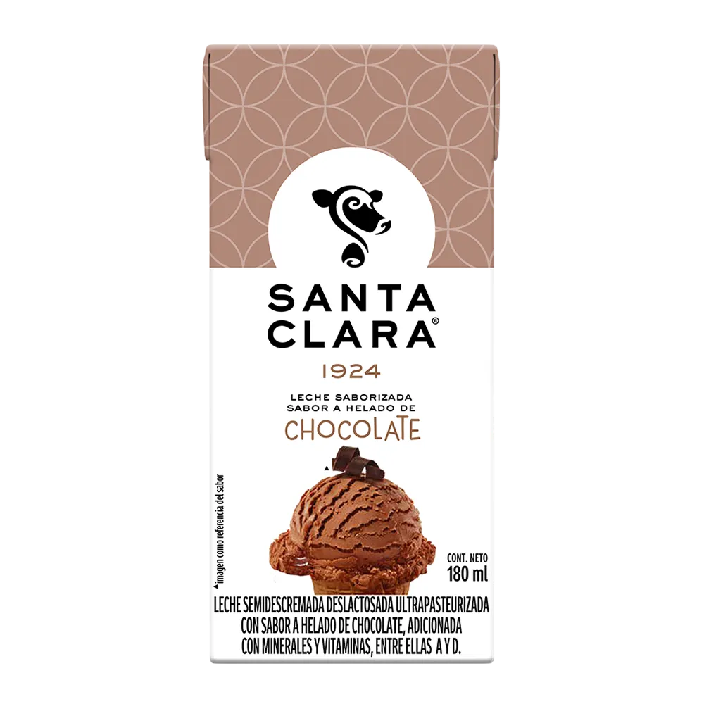 Leche Saborizada Chocolate Santa Clara 180 Ml