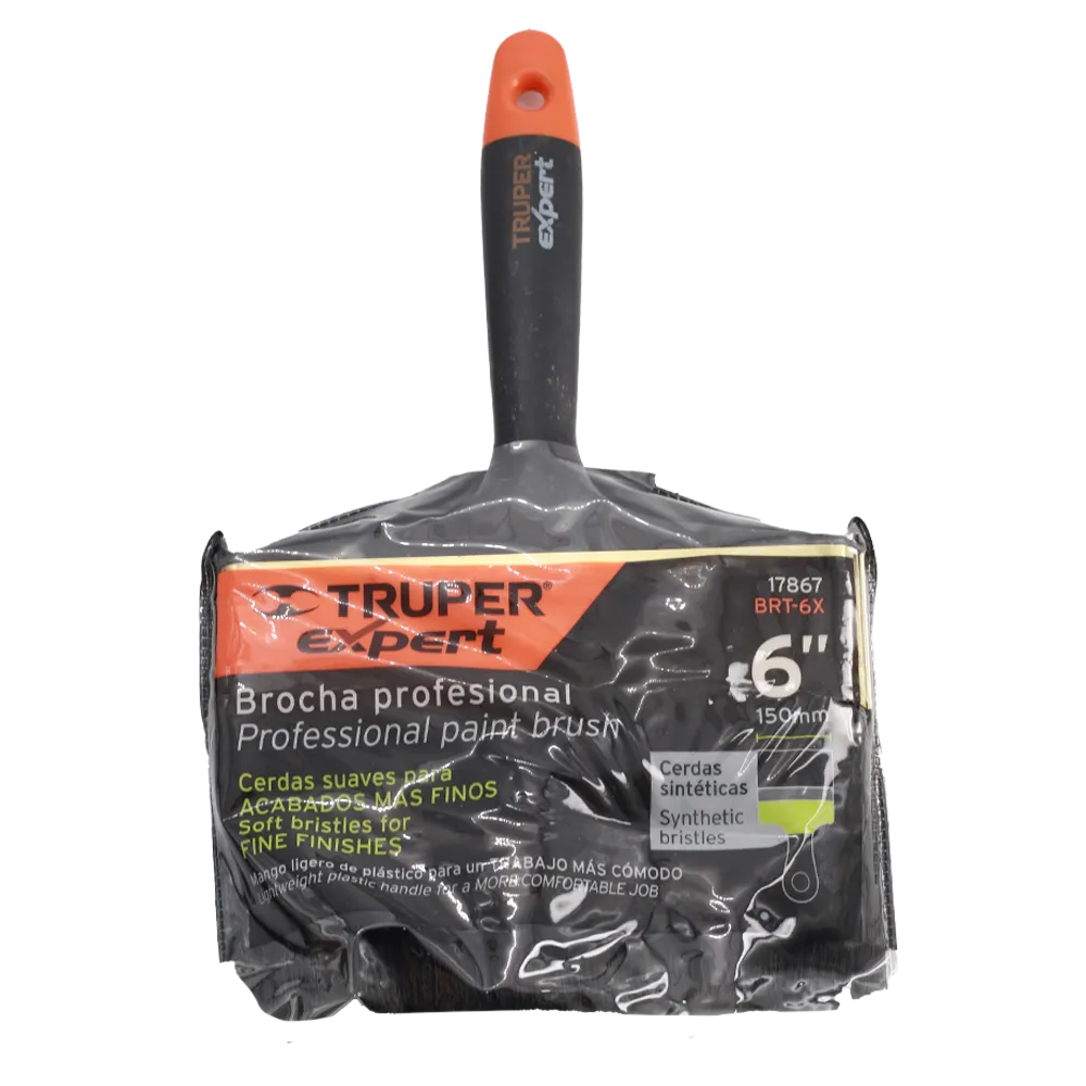 Brocha Profesional De 6" Mango De Plastico Truper 1 Pza