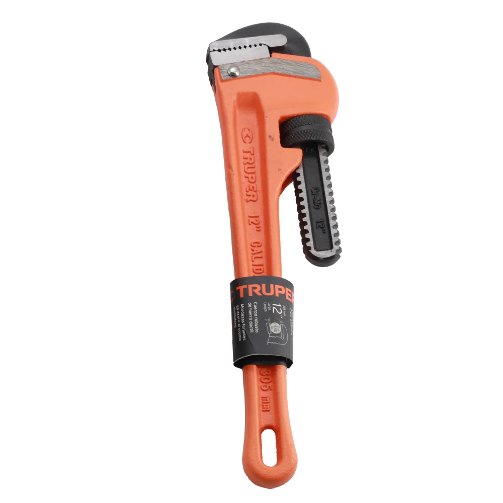 Llave Stilson 12" Cuerpo Robusto De Hierro Ductil Truper 1 Pza