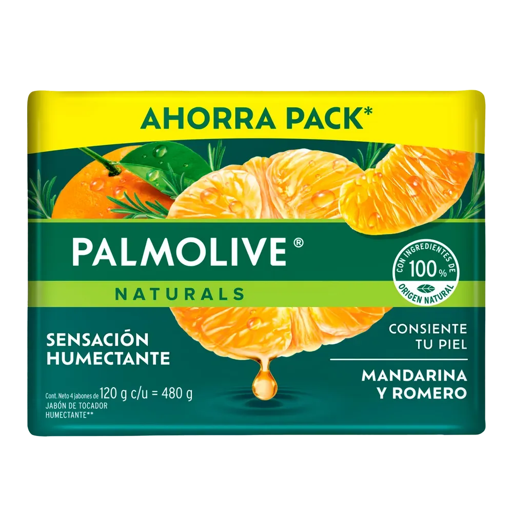 Jabon Barra 4 Pack Mandarina Y Romero Palmolive 120 g