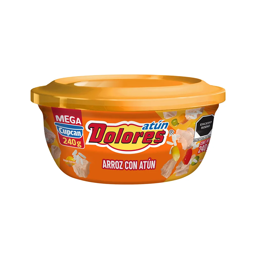 Atun Aleta Amarilla Con Arroz Y Verdura Mega Cupca Dolores 240 g