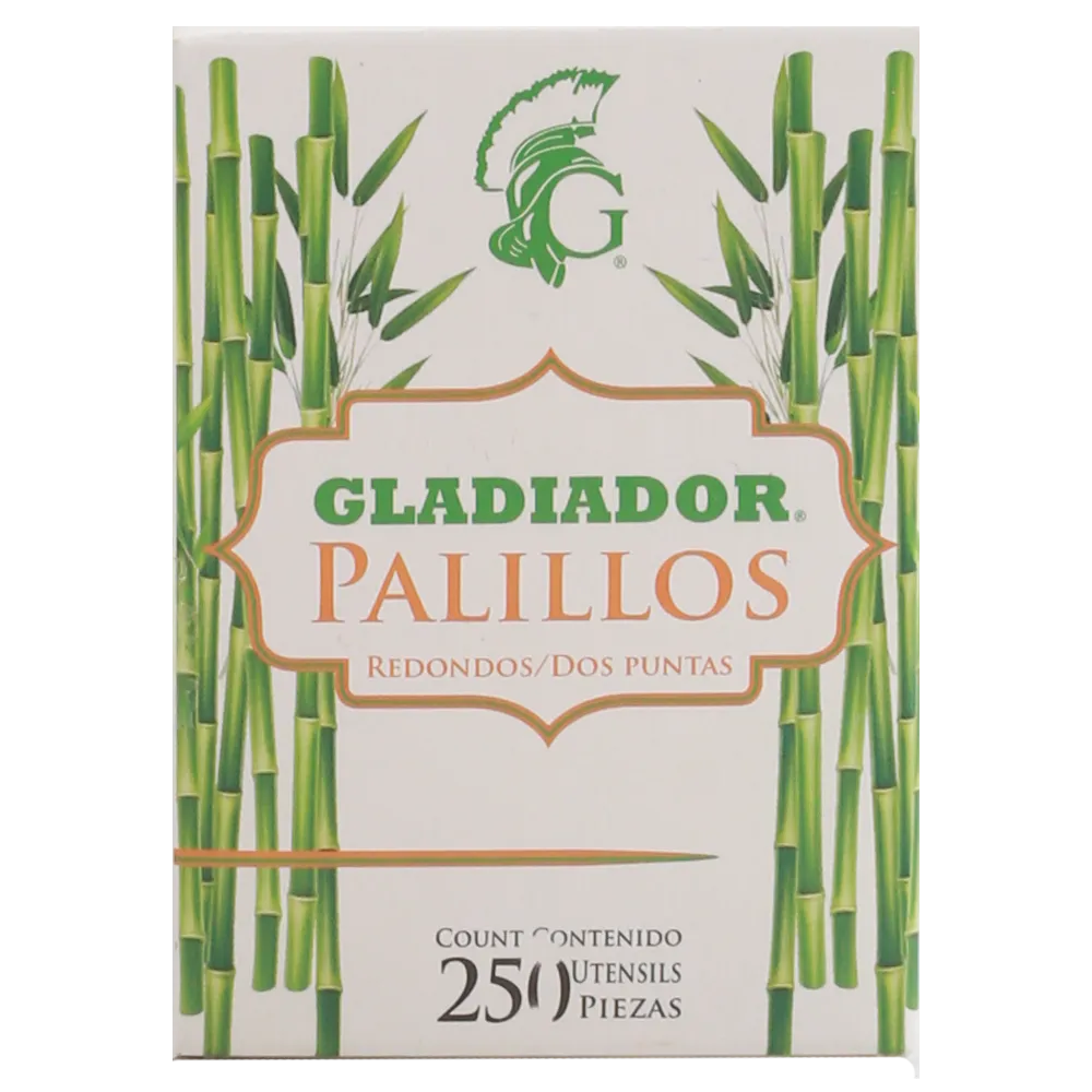 Palillo Redondo 2 Puntas Gladiador 250 Pza