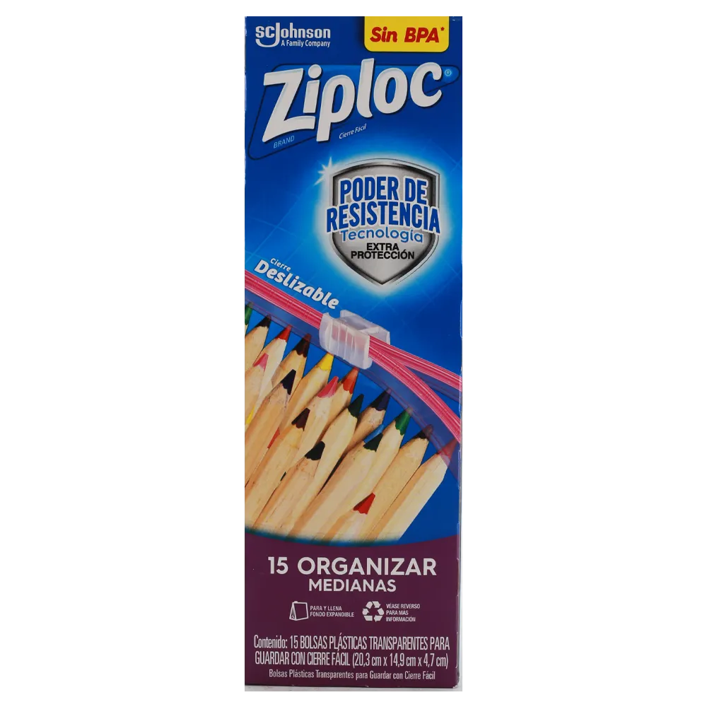 Bolsa Para Organizar M 20.3X14.9X4.7 Ziploc 15 Pza
