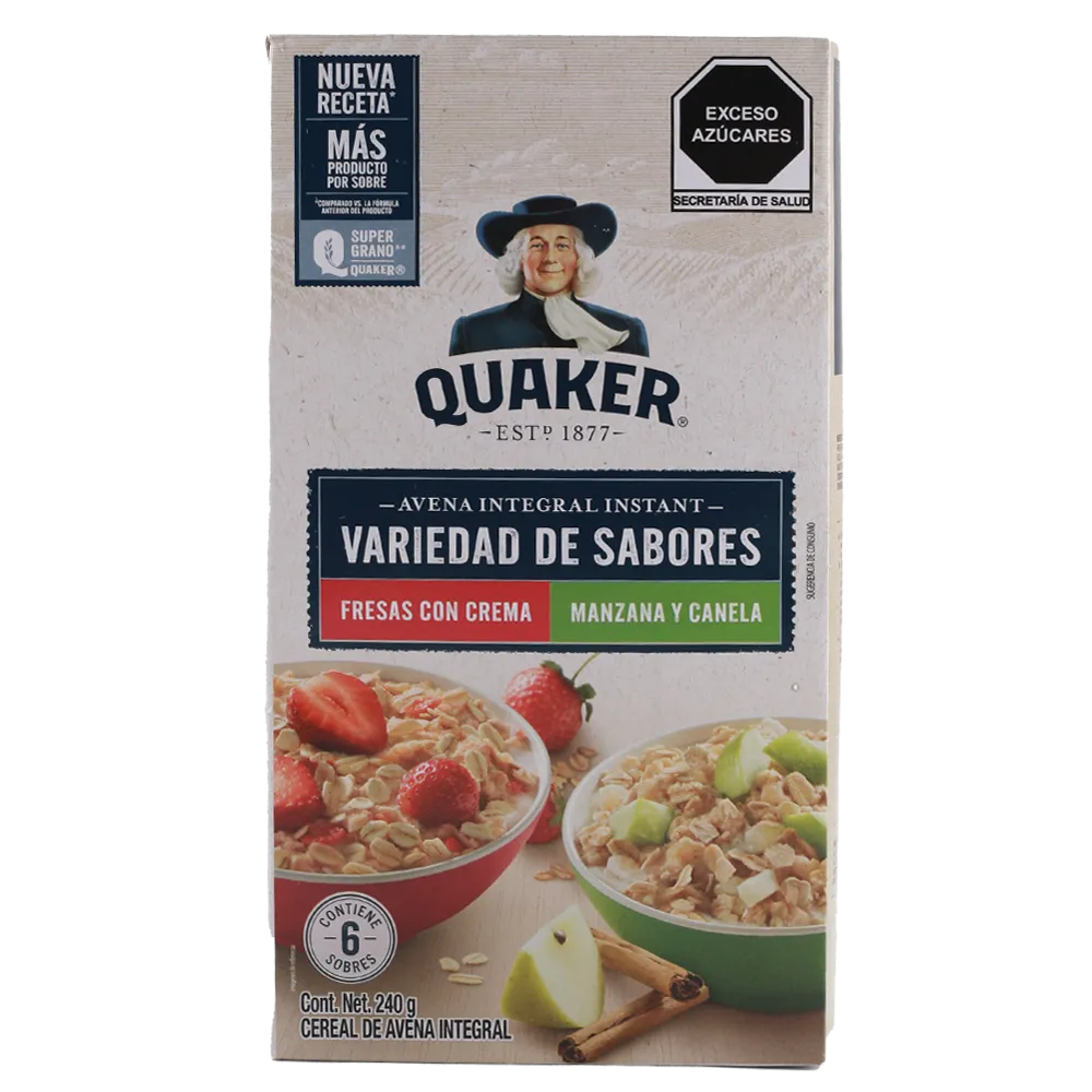 Avena Instantanea Fresas con Crema y Manzana Canela Quaker 240 g
