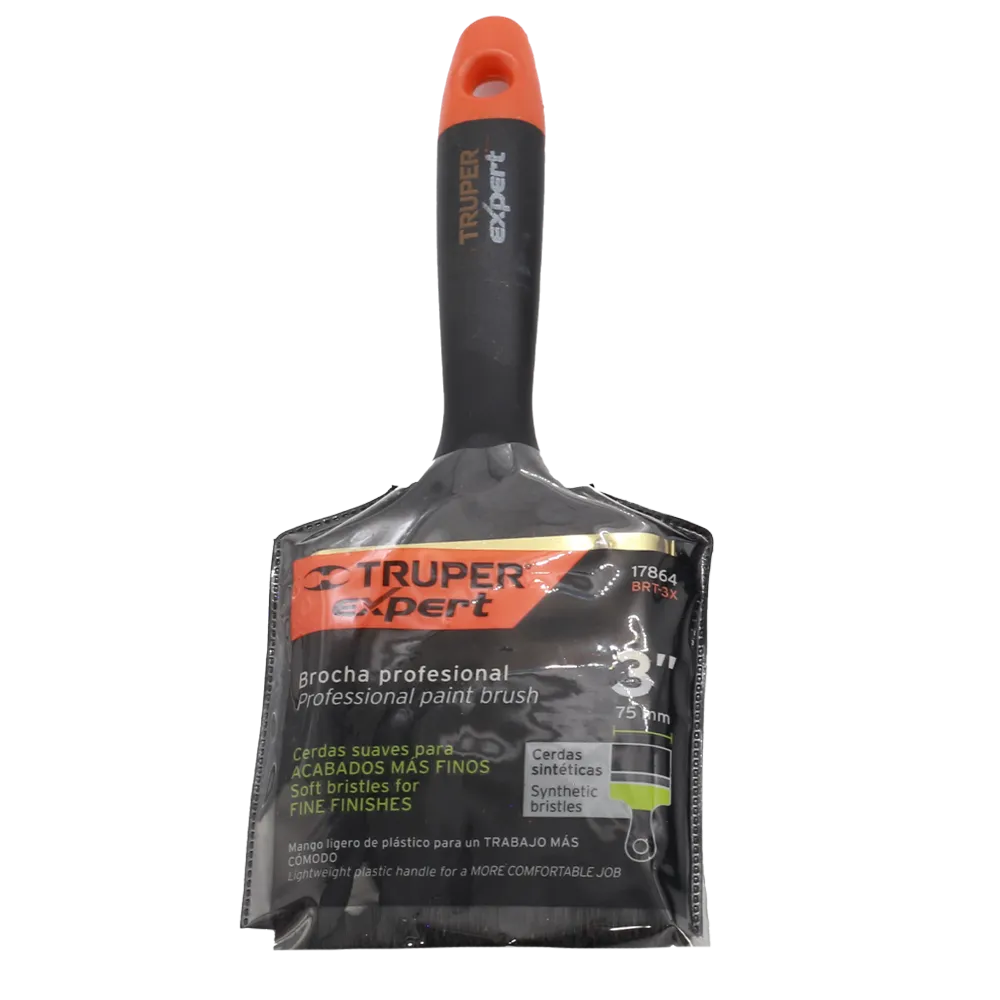 Brocha Profesional De 3" Mango De Plastico Truper 1 Pza