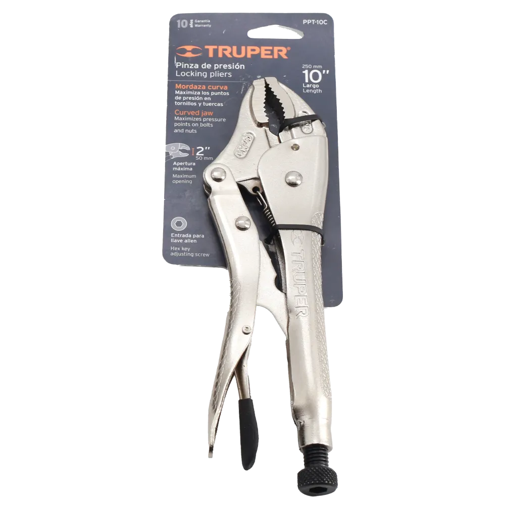 Pinzas De Presion 10" Mordaza curva Truper 1 Pza