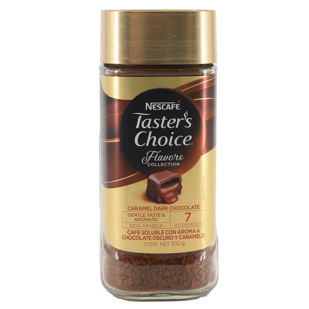 CAFE SOLUBLE LIOFILIZADO CARAMEL DARK CHOCOLATE TASTER'S CHOICE 100 GRAMOS