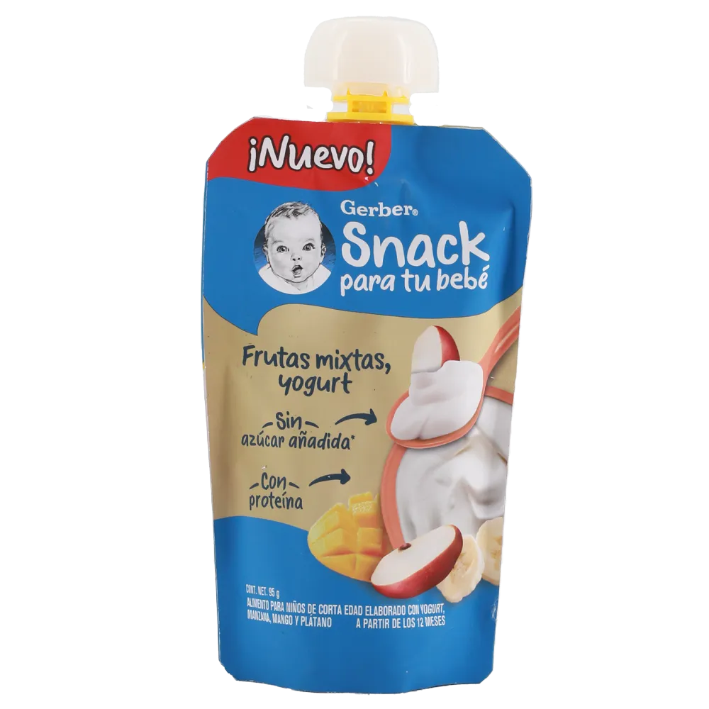 Papilla Pouch 3Era Etapa Frutas Mixtas Y Yogu Gerber 95 g