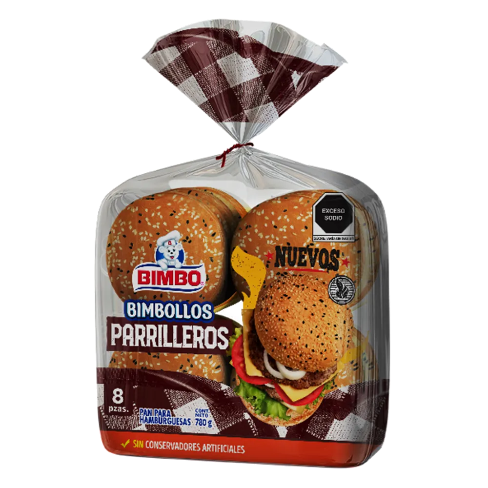 Pan Bimbollos Parrilleros Hamburguesa Bimbo 688 g