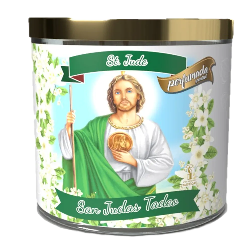 Veladora En Vaso San Judas Tadeo Aroma Gardenias Reed Candle Co 1 Pza