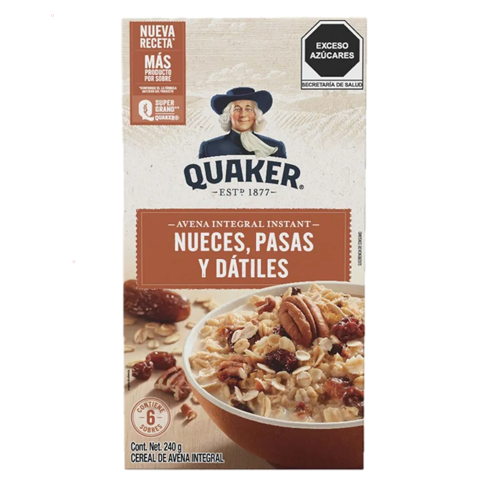 Avena Instantanea con Nueces, Datiles Y Pasas Quaker 240 g