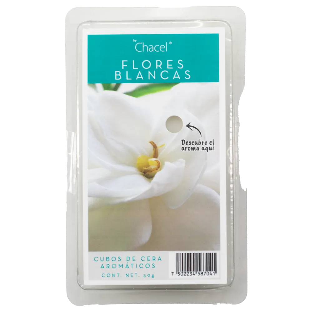 Cubos De Cera 50 Gr Flores Blancas Chacel 1 Pza
