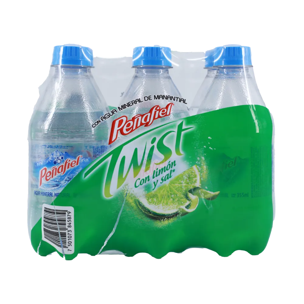 Agua Mineral 6 Pack Twist Limon Penafiel 355 Ml