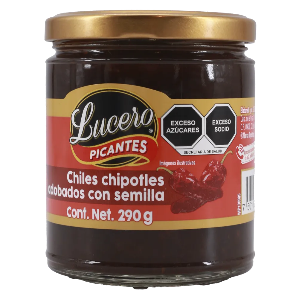 Chiles Chipotles Adobados Sin Semilla Lucero 270 g