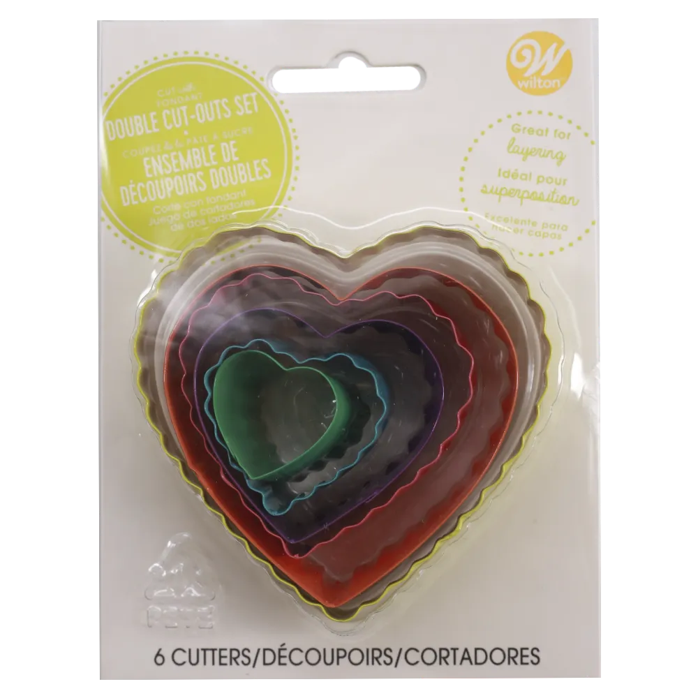 Cortadores Corazones Colores 6 Piezas Wilton 1 Pza
